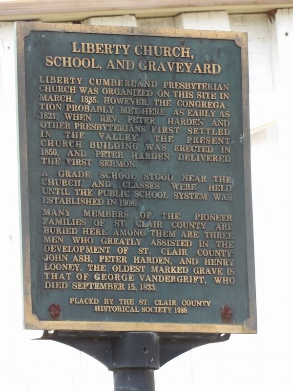 Liberty Church, School, and Graveyard Marker image. Click for full size.