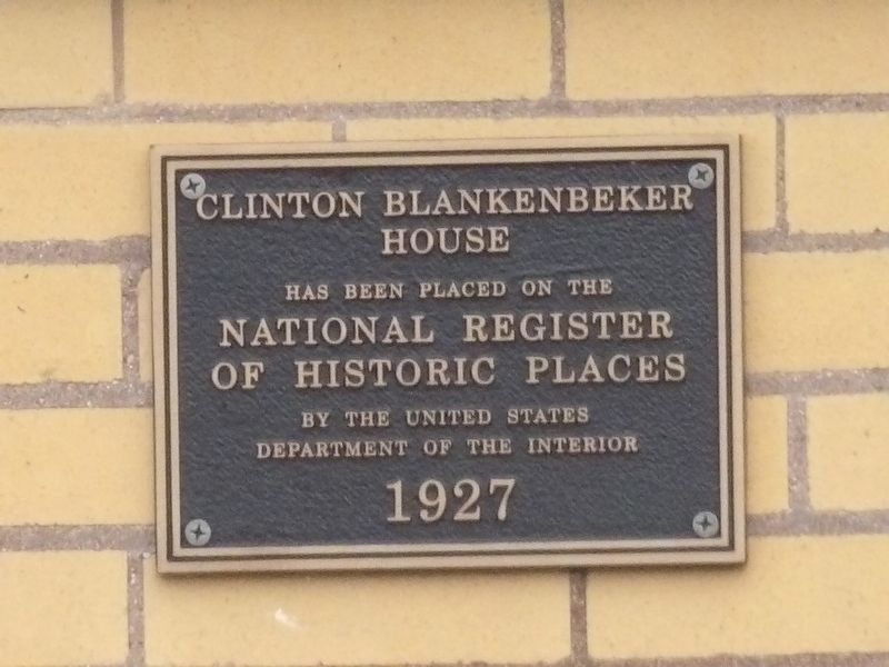 Clinton Blankenbeker House Marker image. Click for full size.