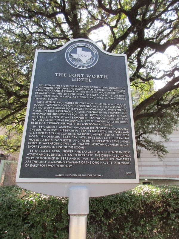 The Fort Worth Hotel Marker. Click for full size. The Fort Worth Hotel Marker image. Click for full size.