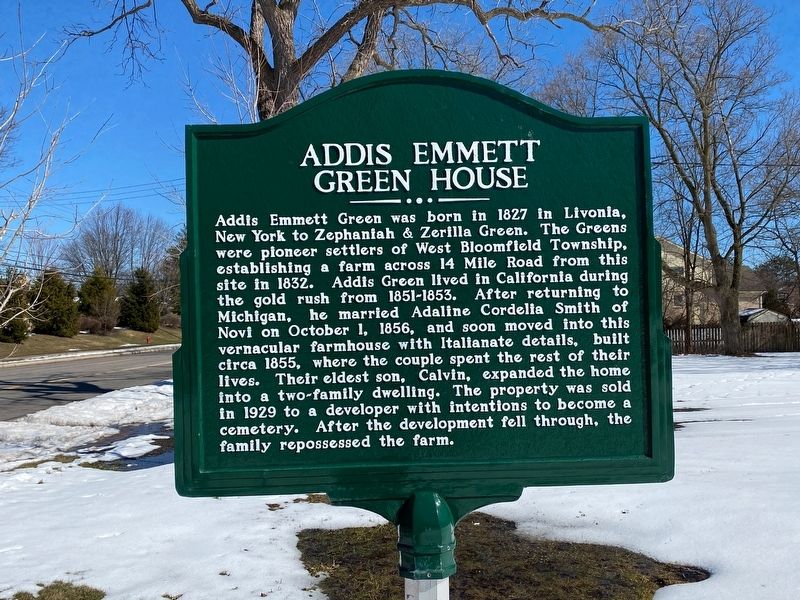 Addis Emmett Green House Marker. Click for full size. Addis Emmett Green House Marker image. Click for full size.
