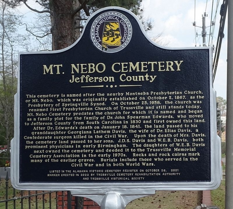 Mt. Nebo Cemetery Marker image. Click for full size.