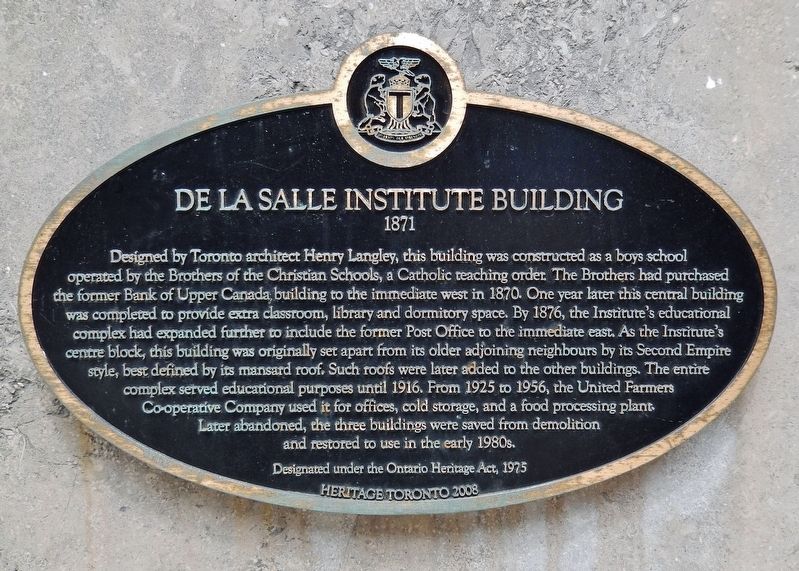 De La Salle Institute Building Marker image. Click for full size.