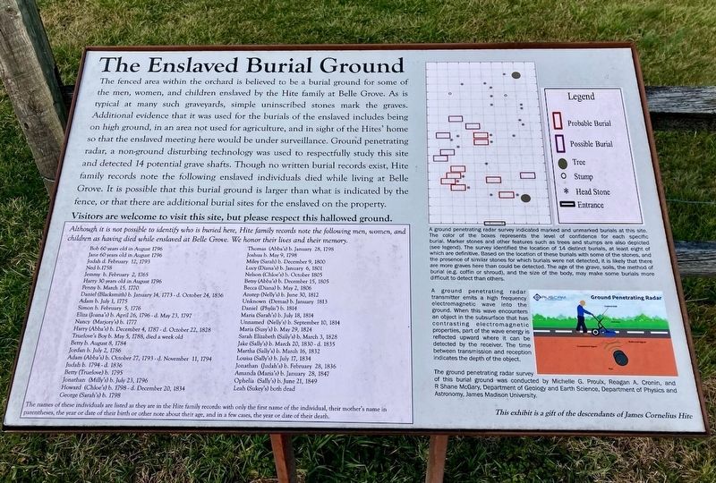 The Enslaved Burial Ground Marker. Click for full size. The Enslaved Burial Ground Marker image. Click for full size.