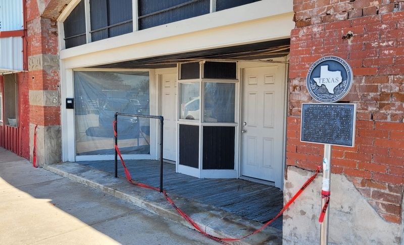 The entrance to the Best Theatre Building and Marker image. Click for full size.
