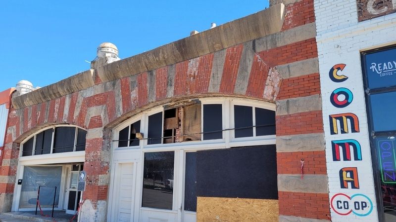 The view of the Best Theatre Building and Marker from the street image. Click for full size.