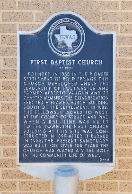 First Baptist Church of West Marker image. Click for full size.