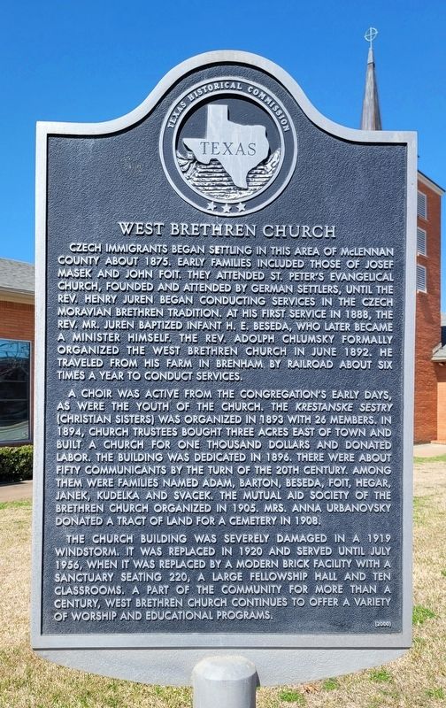 West Brethren Church Marker image. Click for full size.