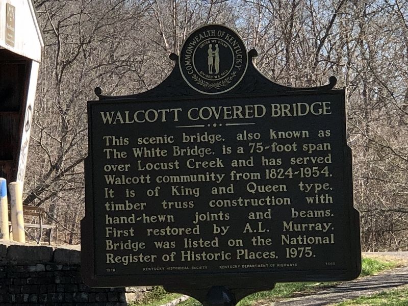 Walcott Covered Bridge / Covered Bridges side of marker. Click for full size. Walcott Covered Bridge / Covered Bridges side of marker image. Click for full size.
