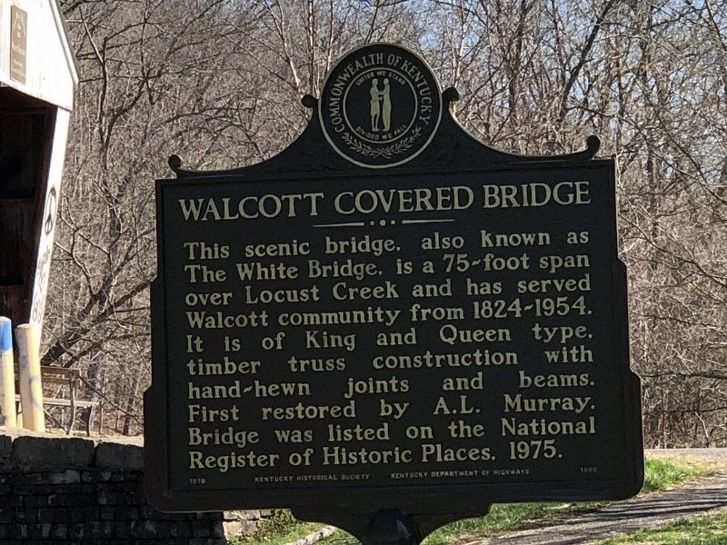 Walcott Covered Bridge / Covered Bridges side of marker image. Click for full size.