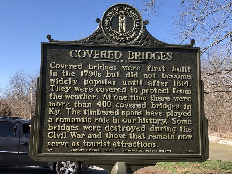Covered Bridges side of marker. Click for full size. Covered Bridges side of marker image. Click for full size.