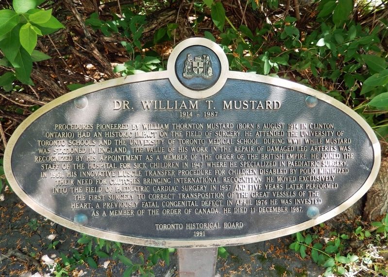 Dr. William T. Mustard Marker image. Click for full size.