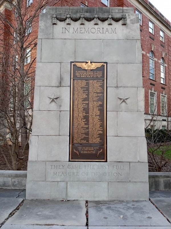 World War I Memorial Marker. Click for full size. World War I Memorial Marker image. Click for full size.