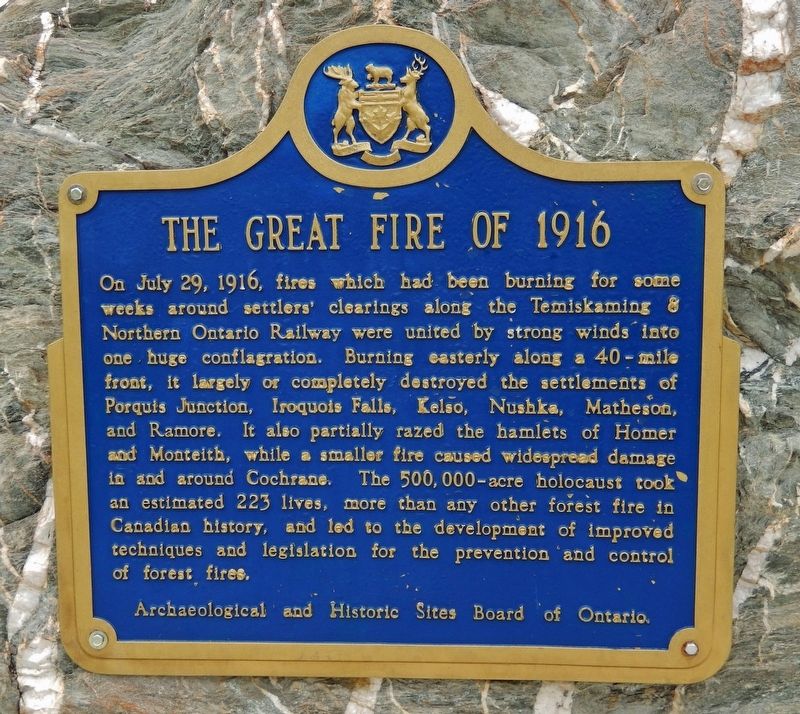 Great Fire of 1916 Marker image. Click for full size.