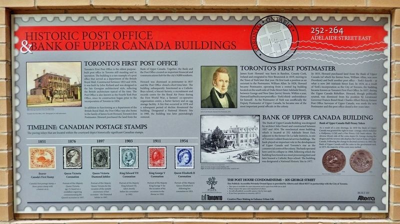 Historic Post Office & Bank of Upper Canada Buildings Marker image. Click for full size.