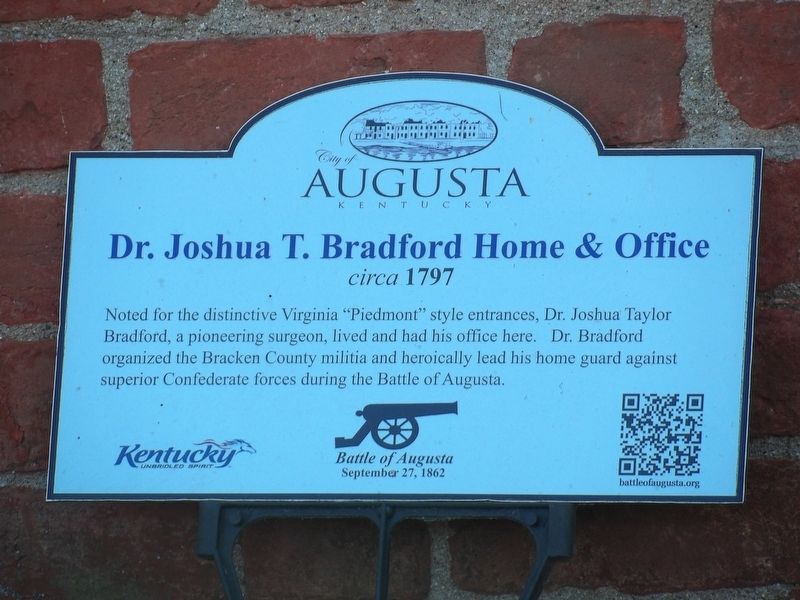 Dr. Joshua T. Bradford Home & Office Marker. Click for full size. Dr. Joshua T. Bradford Home & Office Marker image. Click for full size.