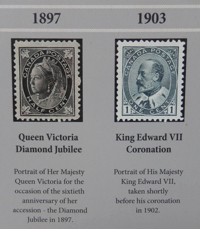 Marker detail: Canadian Postage Stamps<br>(1897 & 1903) image. Click for full size.
