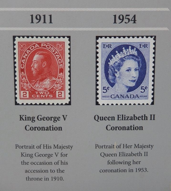 Marker detail: Canadian Postage Stamps<br>(1911 & 1954) image. Click for full size.