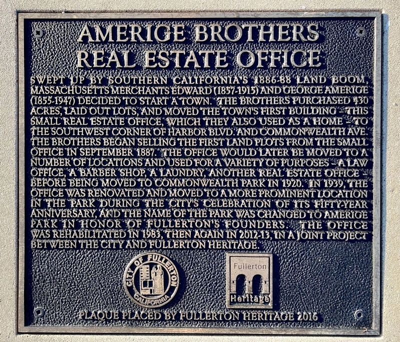 Amerige Brothers Realty Office Marker image. Click for full size.