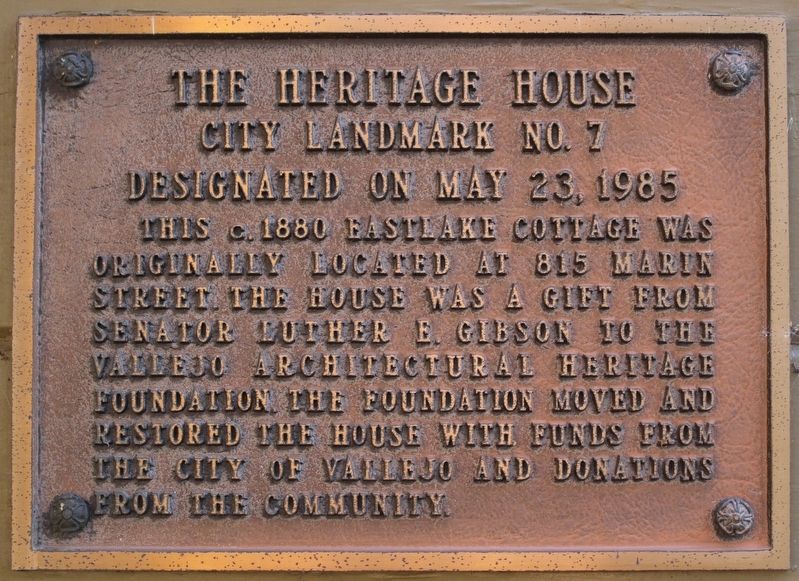 The Heritage House Marker. Click for full size. The Heritage House Marker image. Click for full size.