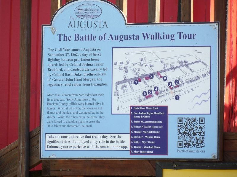 The Battle of Augusta Walking Tour Marker. Click for full size. The Battle of Augusta Walking Tour Marker image. Click for full size.