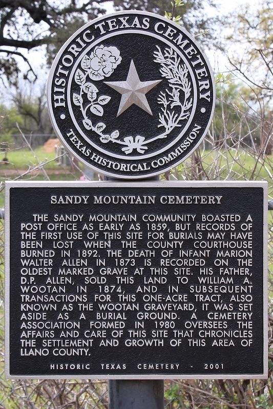 Sandy Mountain Cemetery Marker image. Click for full size.