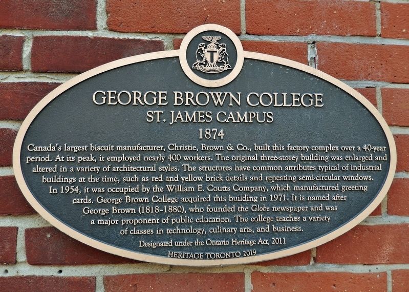 George Brown College Marker image. Click for full size.
