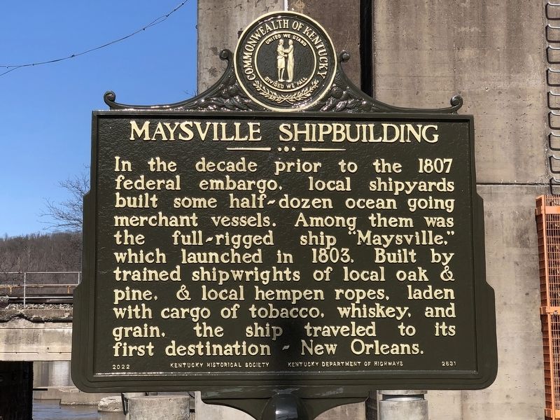 Maysville Shipbuilding side of marker image. Click for full size.