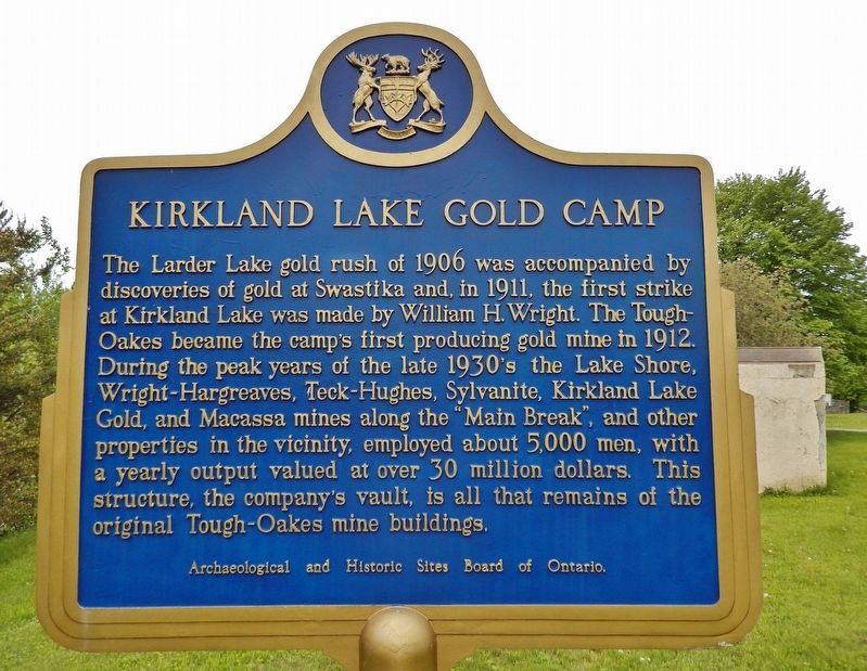Kirkland Lake Gold Camp Marker image. Click for full size.