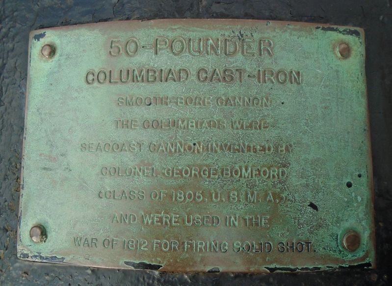 50-Pounder Cast-Iron Columbiad Marker image. Click for full size.
