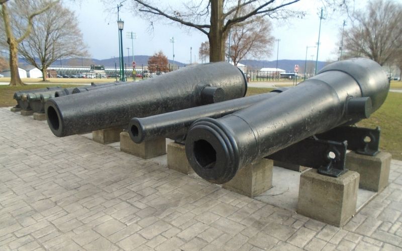 8-in. Blakely Steel Rifled Seacoast Gun (at far right) image. Click for full size.