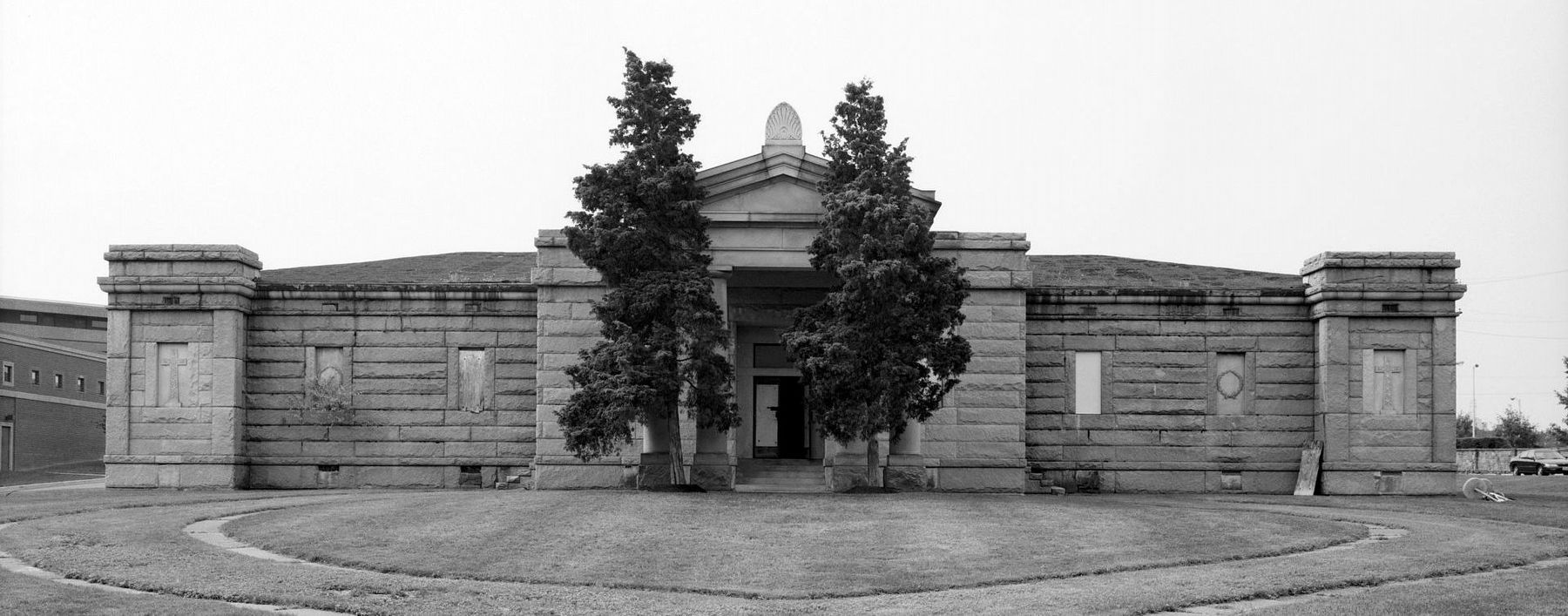 The granite acroterion atop the Abbey Mausoleum. Click for full size. The granite acroterion atop the Abbey Mausoleum image. Click for full size.