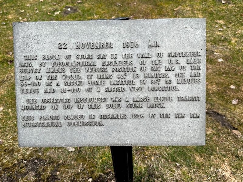 Paw Paw Survey Stone Marker. Click for full size. Paw Paw Survey Stone Marker image. Click for full size.