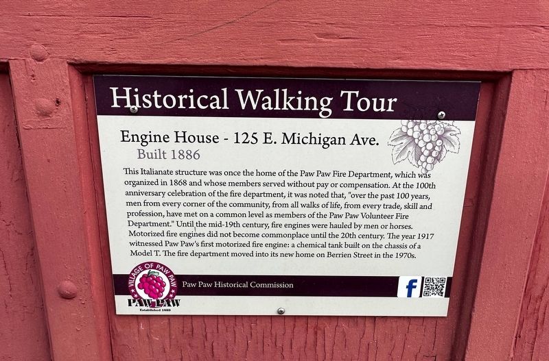 Engine House - 125 E. Michigan Ave. Marker image. Click for full size.