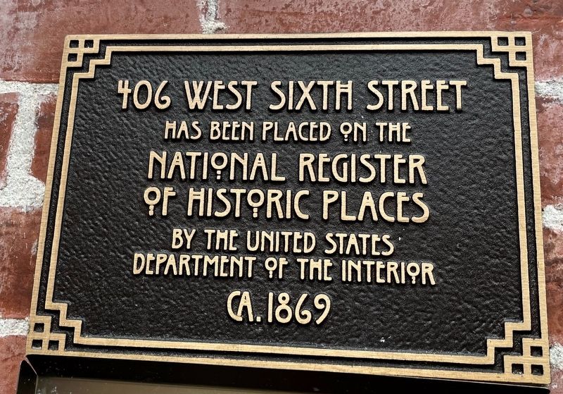 406 West Sixth Street Marker image. Click for full size.