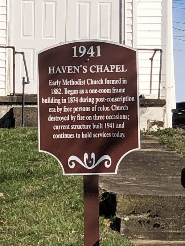 Haven's Chapel Marker. Click for full size. Haven's Chapel Marker image. Click for full size.