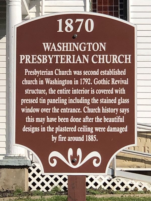 Washington Presbyterian Church Marker image. Click for full size.