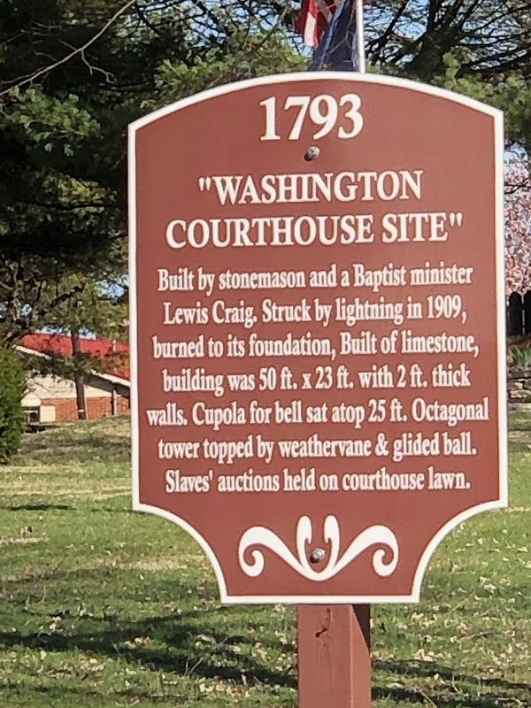 "Washington Courthouse Site" Marker. Click for full size. "Washington Courthouse Site" Marker image. Click for full size.