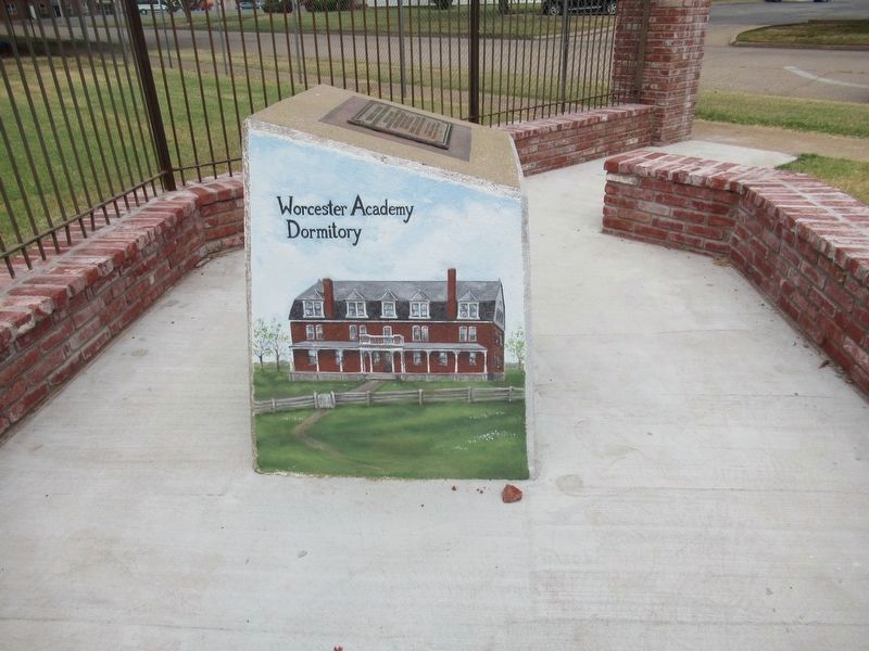 Worcester Academy Dormitory (Left side of marker). Click for full size. Worcester Academy Dormitory (Left side of marker) image. Click for full size.