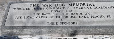 The War Dog Memorial Marker image. Click for full size.