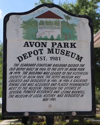 Avon Park Depot Museum Marker image. Click for full size.