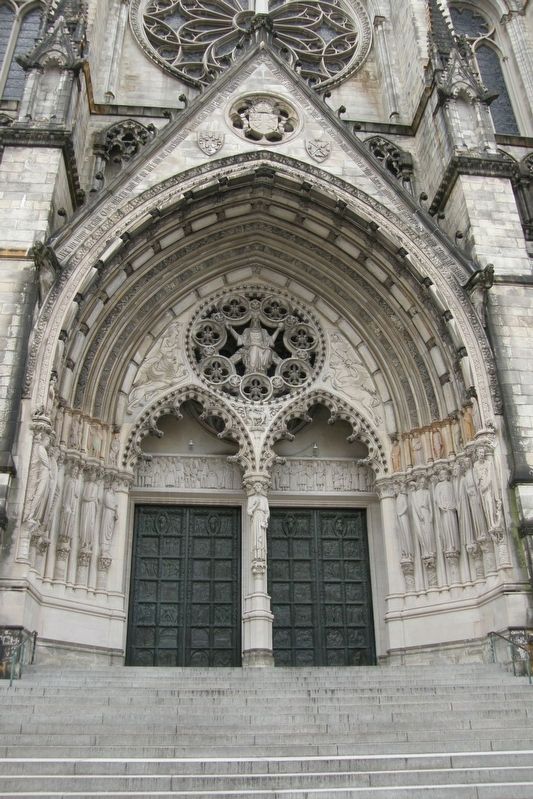 The Cathedral Church of St. John the Divine main entrance image. Click for full size.
