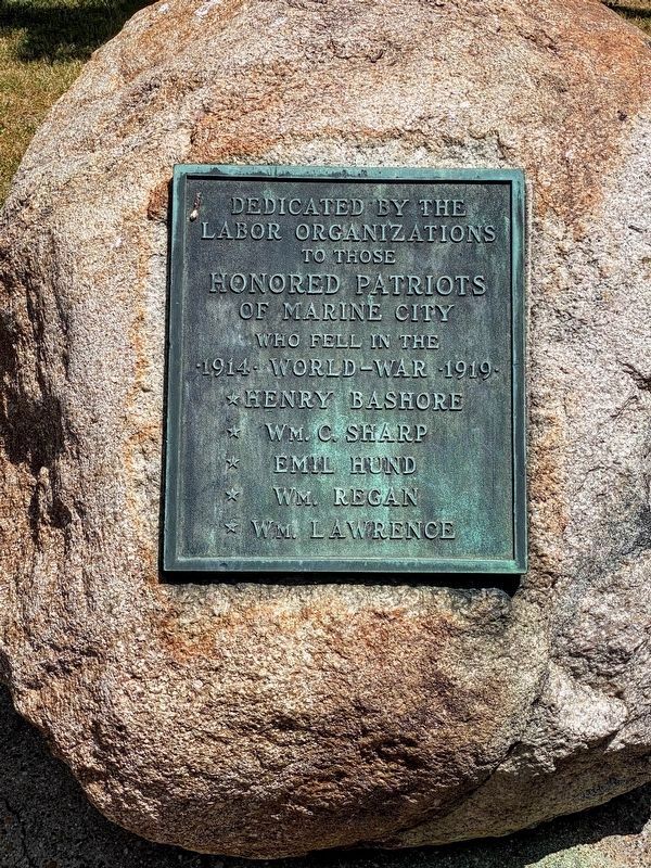 Marine City World War I Memorial. Click for full size. Marine City World War I Memorial image. Click for full size.
