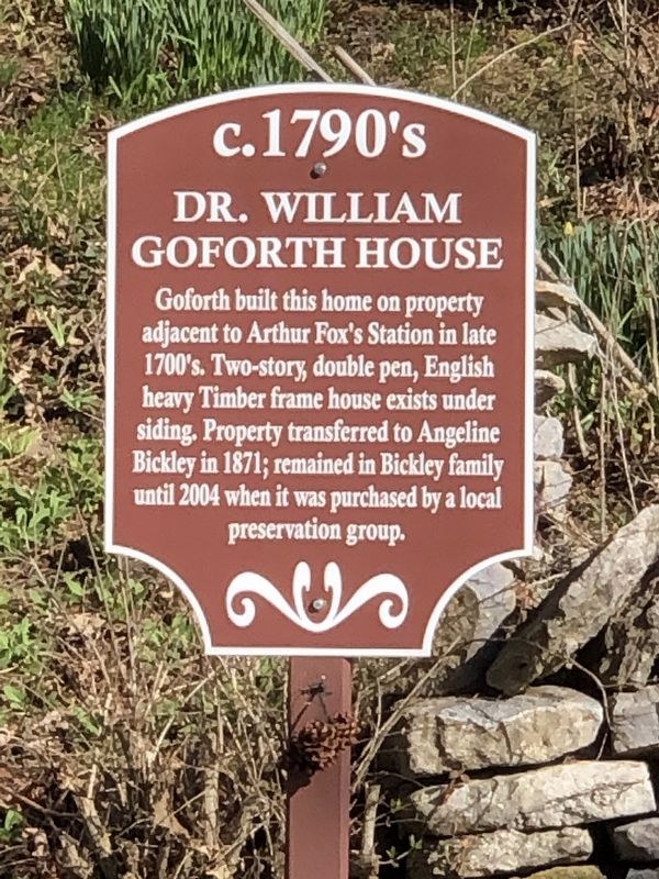 Dr. William Goforth House Marker image. Click for full size.