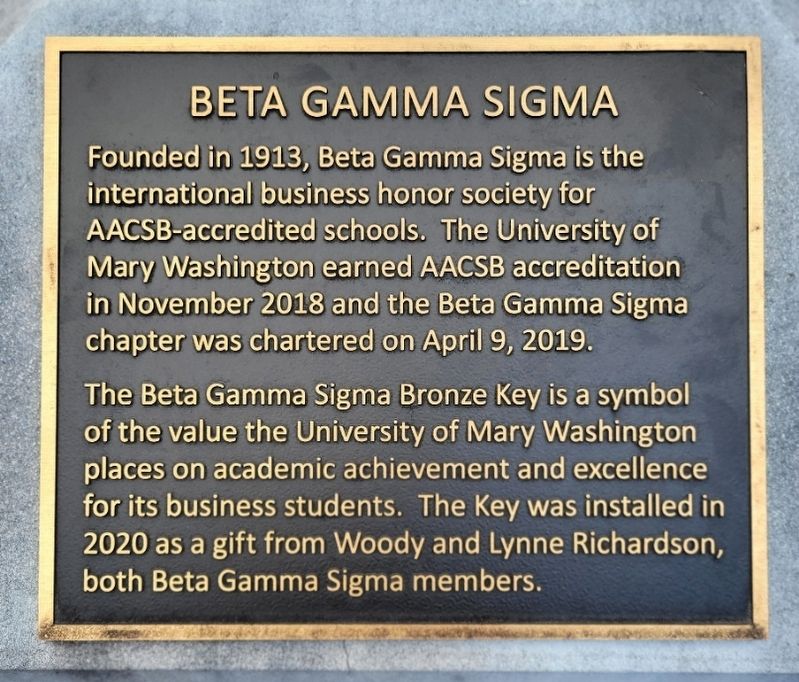 Beta Gamma Sigma Marker image. Click for full size.