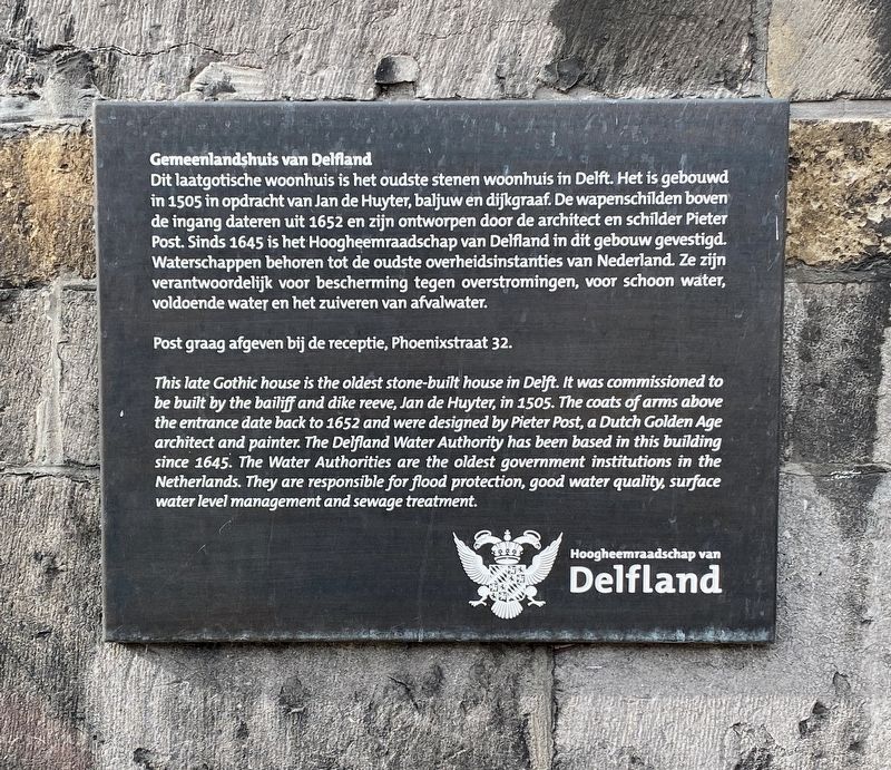 Gemeenlandshuis van Delfland Marker image. Click for full size.