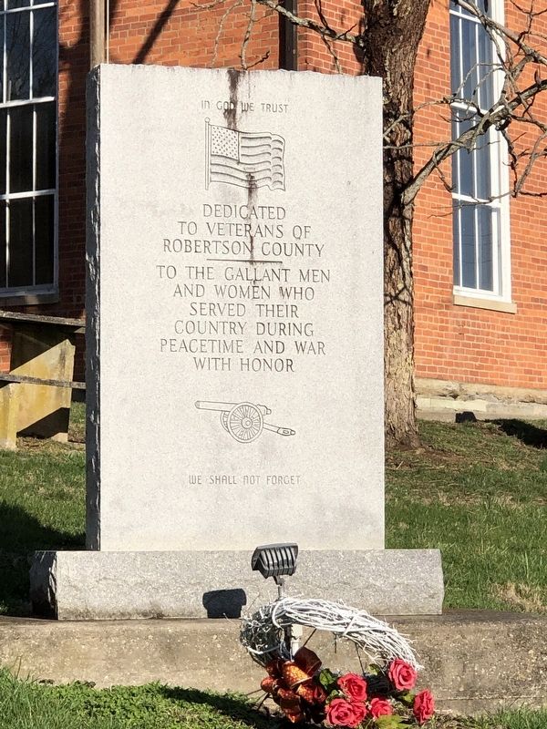 Robertson County Veterans Memorial Marker image. Click for full size.