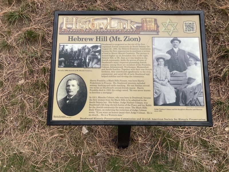 Hebrew Hill (Mt. Zion) Marker. Click for full size. Hebrew Hill (Mt. Zion) Marker image. Click for full size.