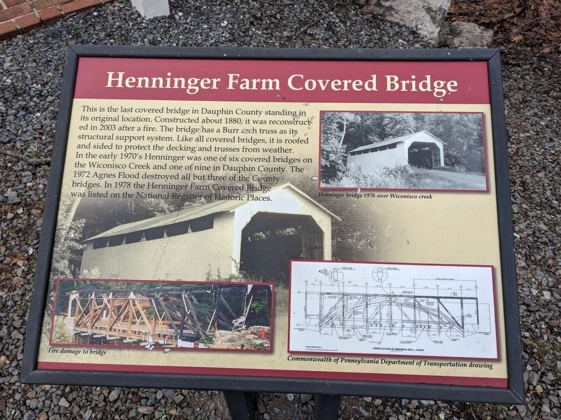 Henninger Farm Covered Bridge Marker image. Click for full size.