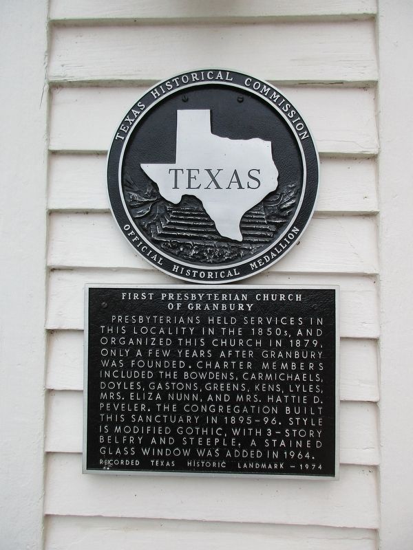 First Presbyterian Church of Granbury Marker image. Click for full size.