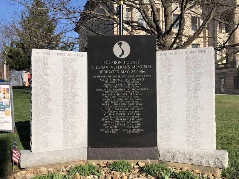 Bourbon County Vietnam Veterans Memorial Marker image. Click for full size.